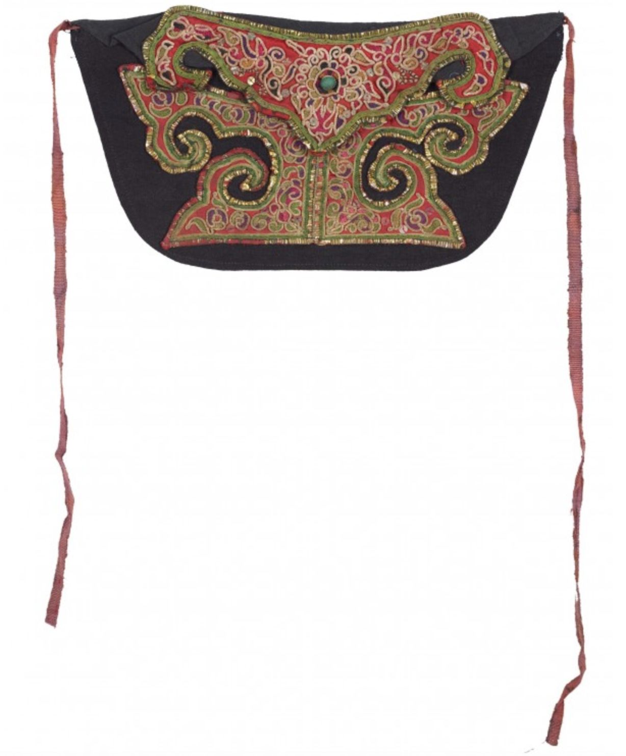 苗族包线绣辫绣镶金箔荷包