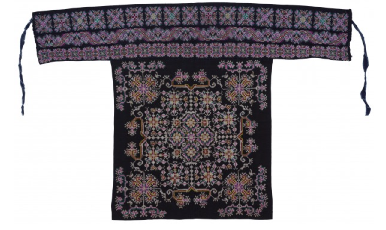 苗族十字挑花女童围腰