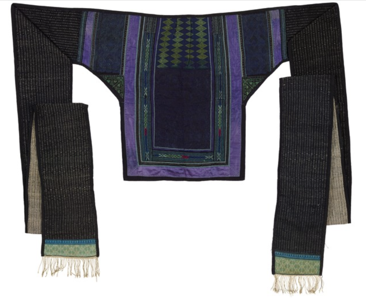 贞丰地区苗族织锦数纱绣背扇