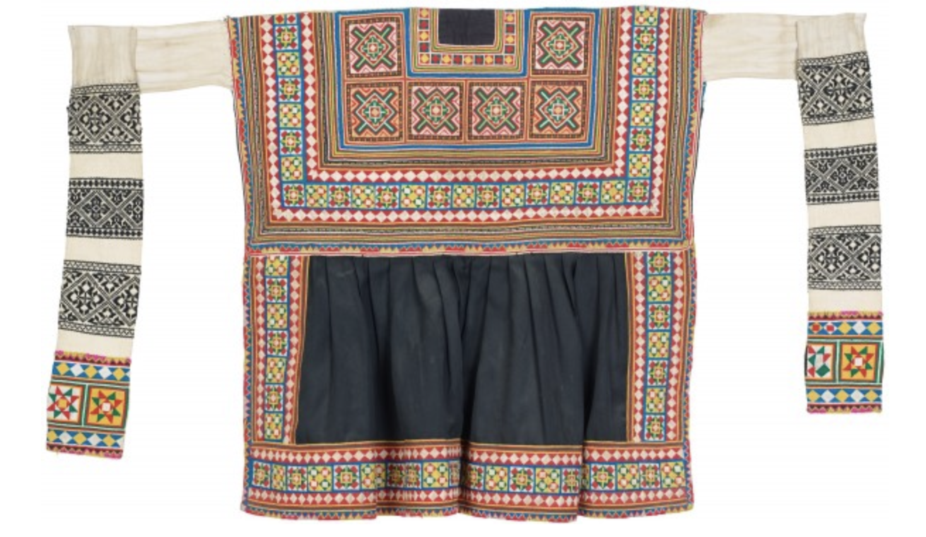 贵州毕节地区红线苗彩色贴布围腰