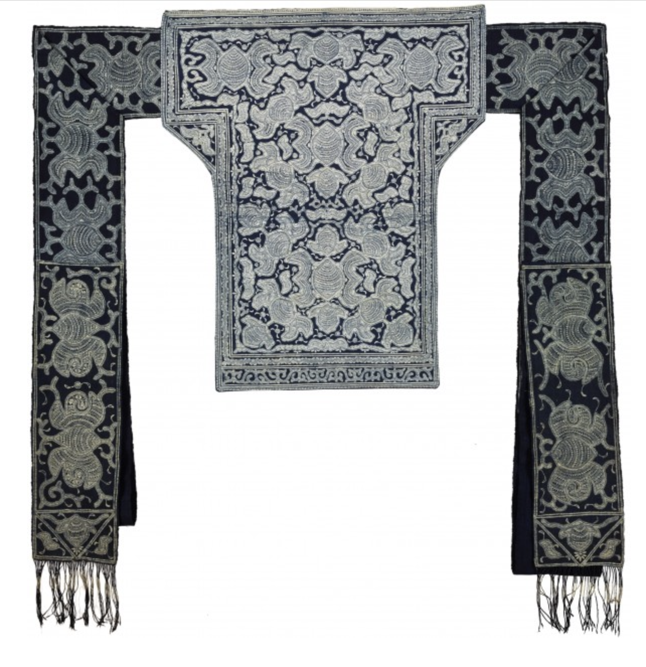 革家鸟蝶纹蜡染背扇