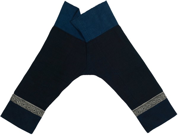 苗族黑色挑绣寨头裤