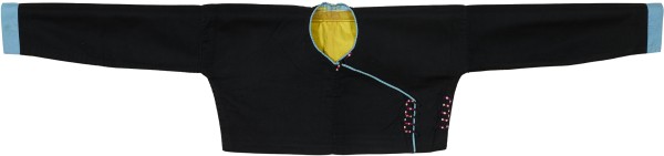 青色圆领偏襟长袖男短衣